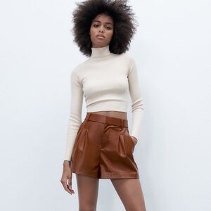 Zara Faux Leather Shorts